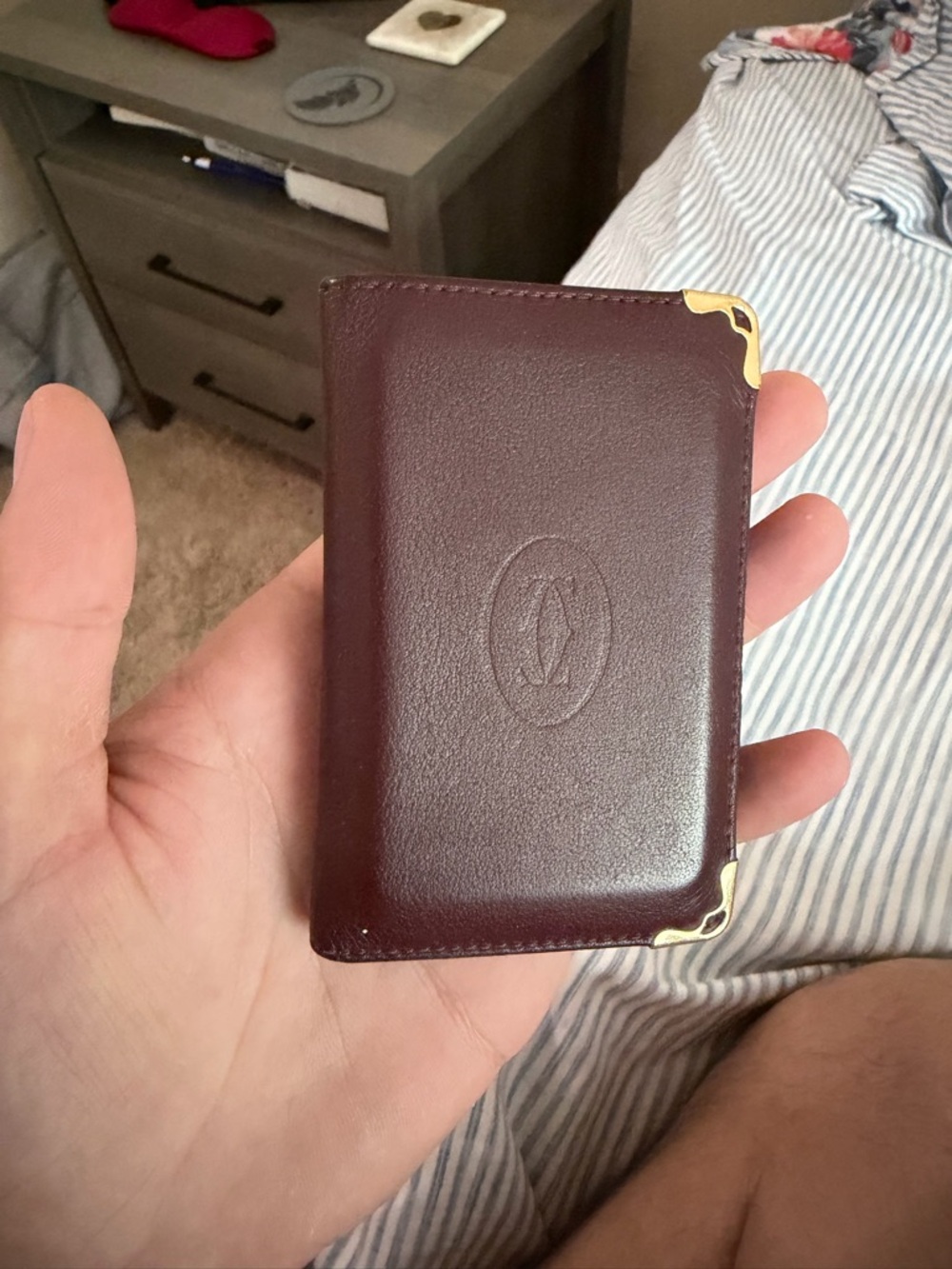 Cartier Bifold Burgundy Leather Wallet
